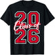 Class of 2026 Graduation Red with White Varsity Letters T-Shirt - T-Shirt | Black