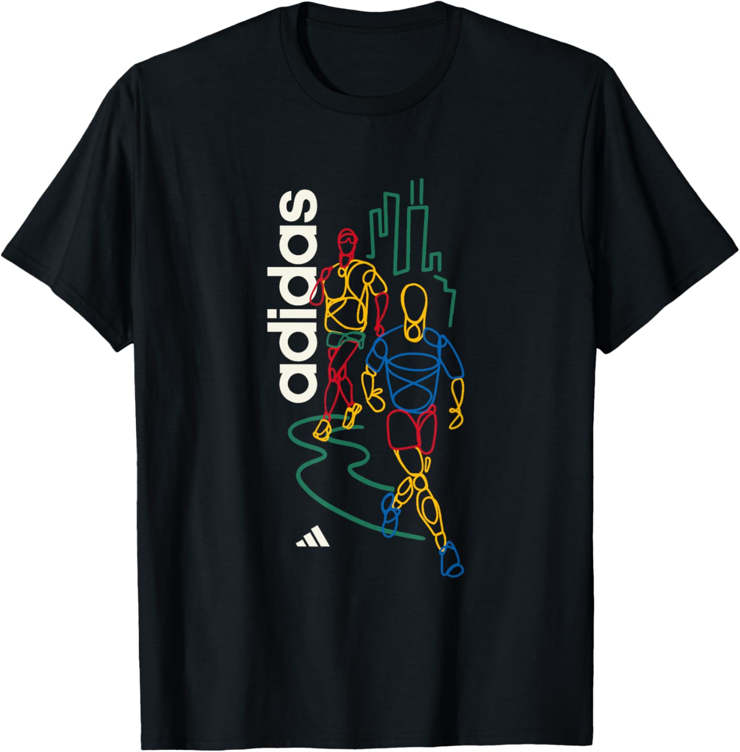 adidas Runner Sketch Graphic T-Shirt - T-Shirt | Black