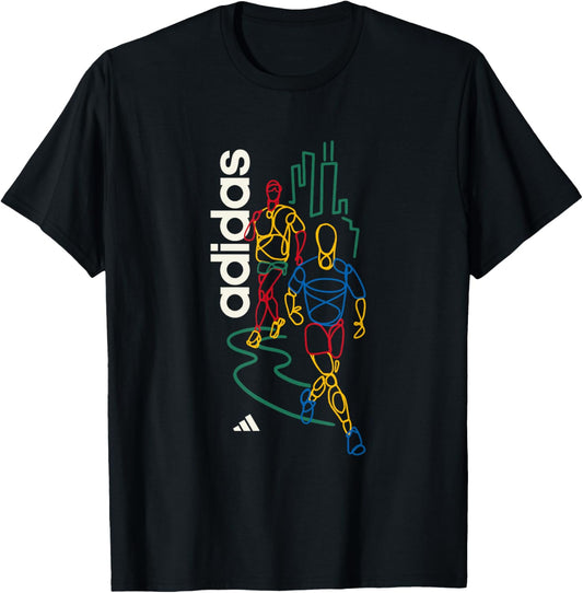 adidas Runner Sketch Graphic T-Shirt - T-Shirt | Black