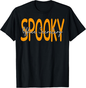 Office Secretary Spooky Halloween Funny School T-Shirt - T-Shirt | Black