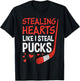 Stealing Hearts Stealing Pucks Hockey Valentines Day Men Boy T-Shirt - T-Shirt | Black