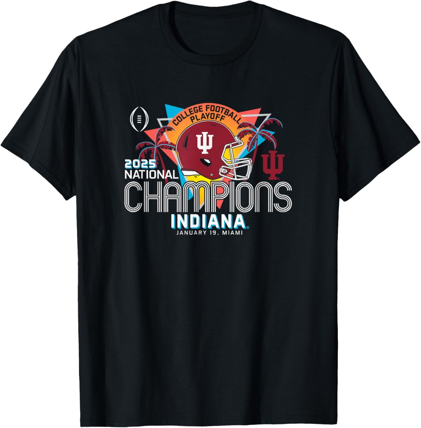 Indiana Hoosiers National Champs 2025 Football CFP Score T-Shirt - T-Shirt | Black