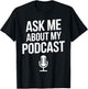 Best Podcast Art Women Podcasting Podcaster Podcast T-Shirt - T-Shirt | Black