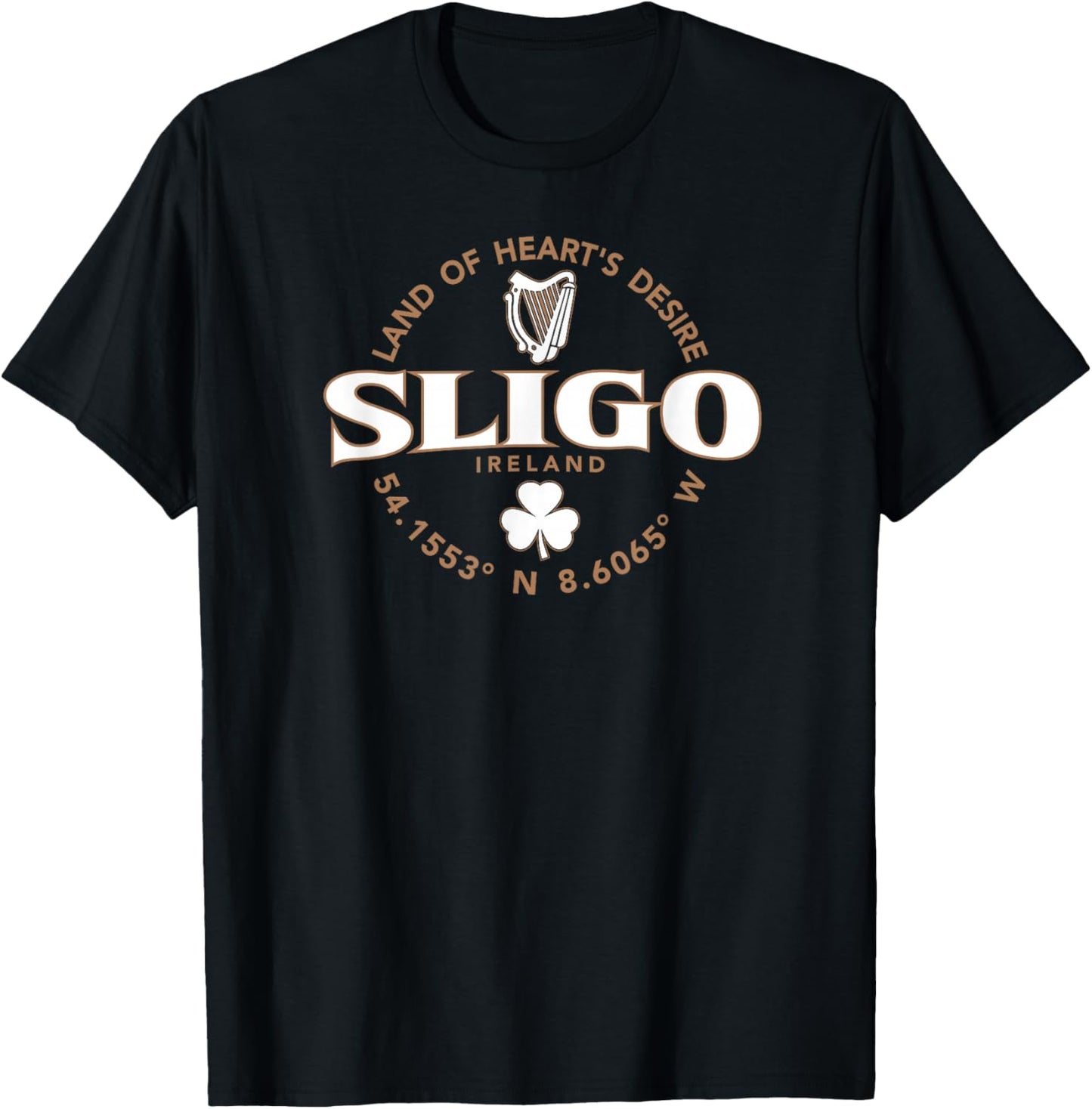 Sligo Ireland Label Coordinates 2C T-Shirt - T-Shirt | Black