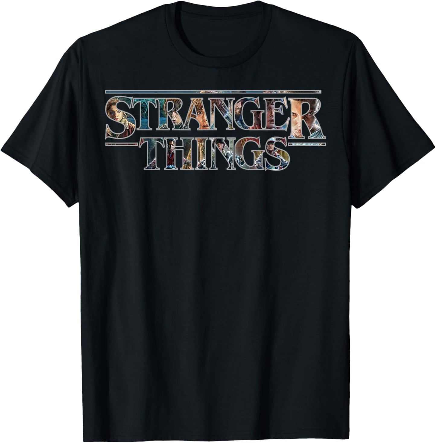 Stranger Things Character Classic Logo T-Shirt - T-Shirt | Black
