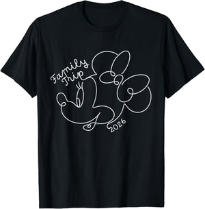 Disney Minnie Mouse Line Drawing Family Trip Vacation 2026 T-Shirt - T-Shirt | Black