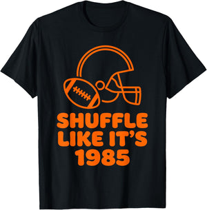Shuffle Like It's 1985 Retro Football Helmet Fan Design T-Shirt - T-Shirt | Black