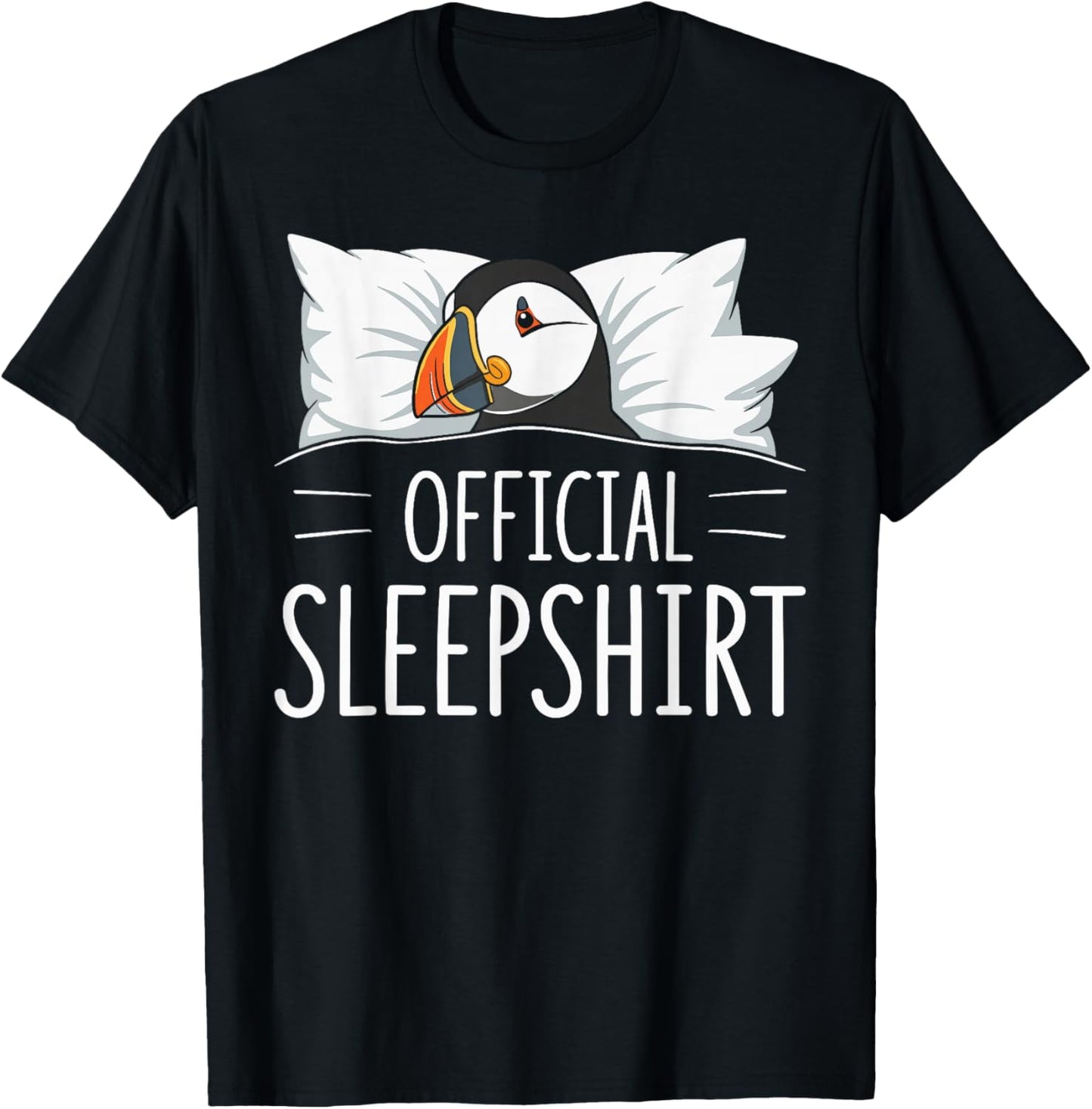 Official Sleepshirt Sleeping Puffin Lovers Pajama T-Shirt - T-Shirt | Black