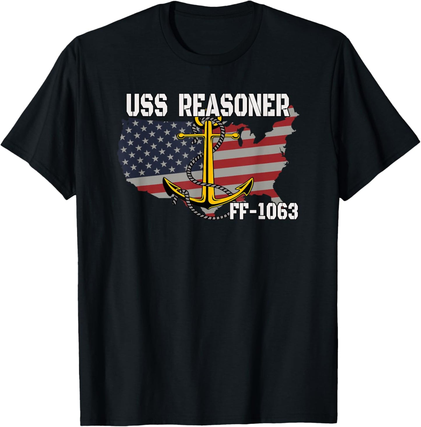 USS Reasoner FF-1063 Frigate Veterans Day Son Father Grandpa T-Shirt - T-Shirt | Black