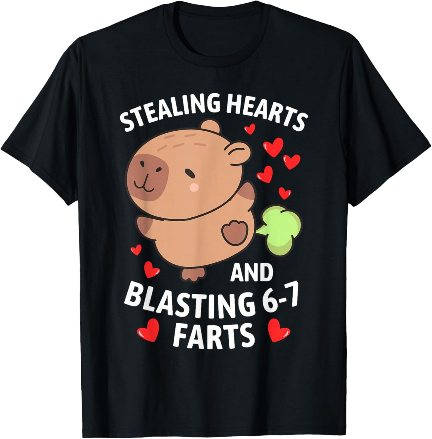 67 Meme Stealing Hearts Valentine's Day Capybara Kids Boys T-Shirt - T-Shirt | Black