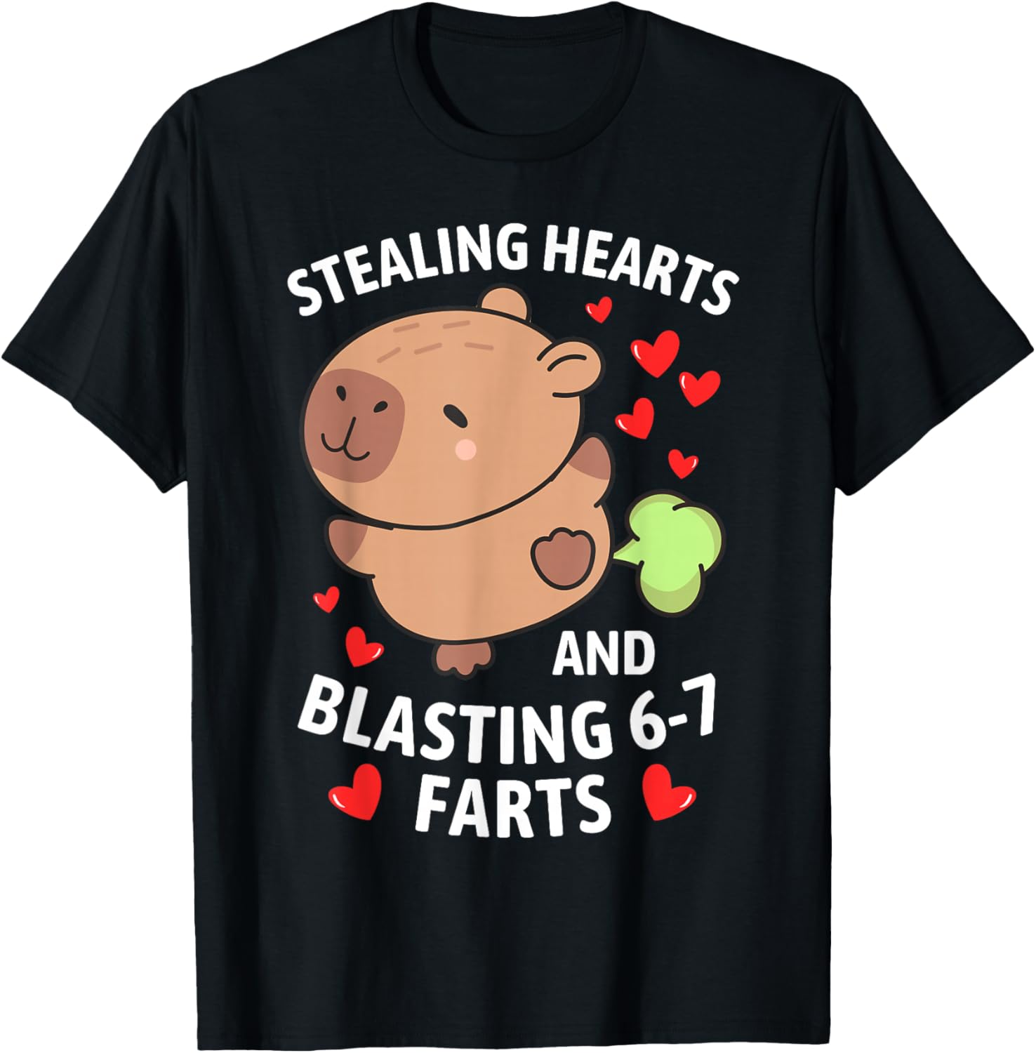 67 Meme Stealing Hearts Valentine's Day Capybara Kids Boys T-Shirt - T-Shirt | Black