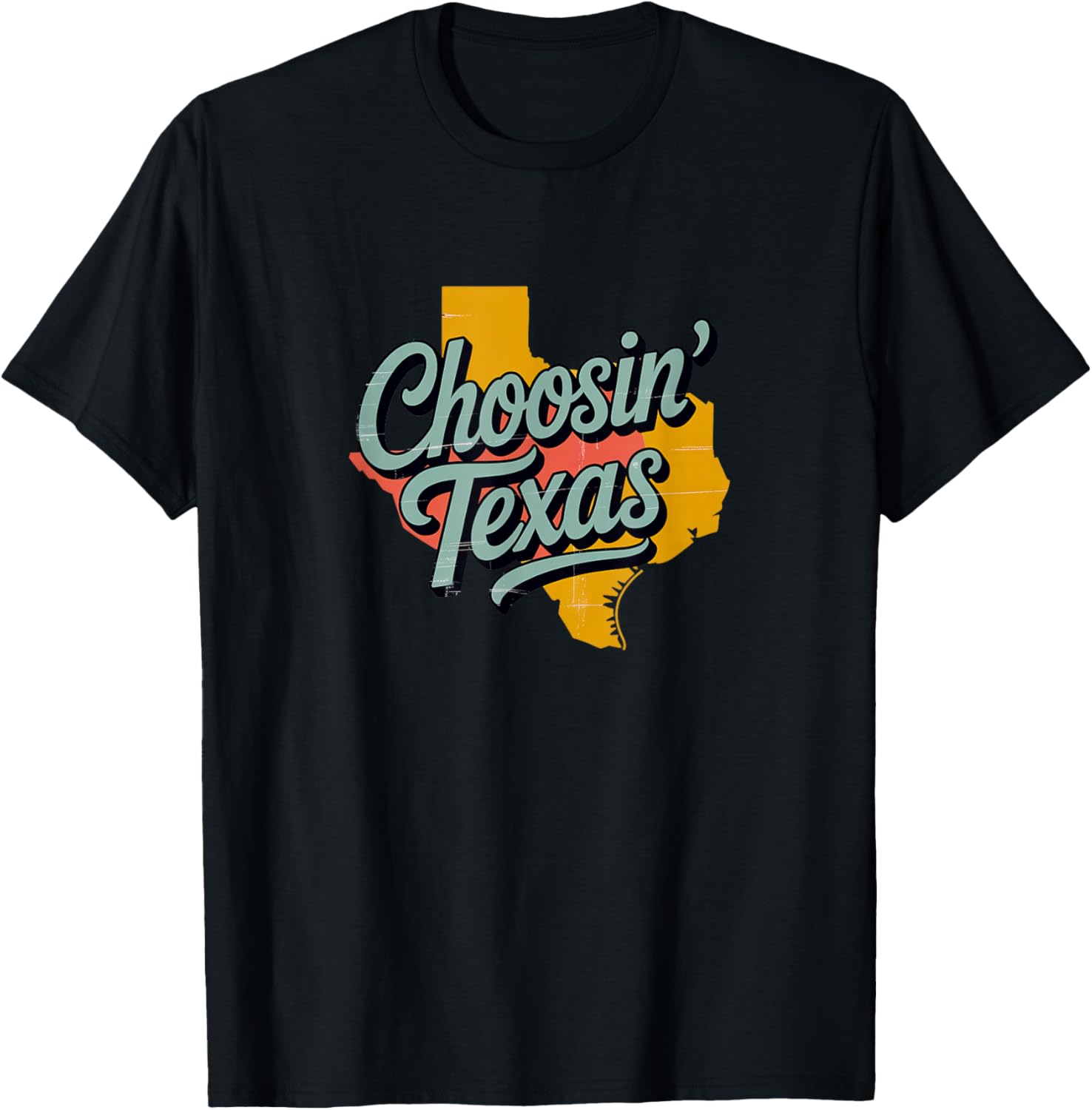 Choosin’ Texas Retro Lone Star State Country Music T-Shirt - T-Shirt | Black