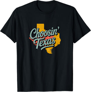 Choosin’ Texas Retro Lone Star State Country Music T-Shirt - T-Shirt | Black