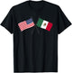 USA Mexico Crossed Flags American Mexican Friendship T-Shirt - T-Shirt | Black