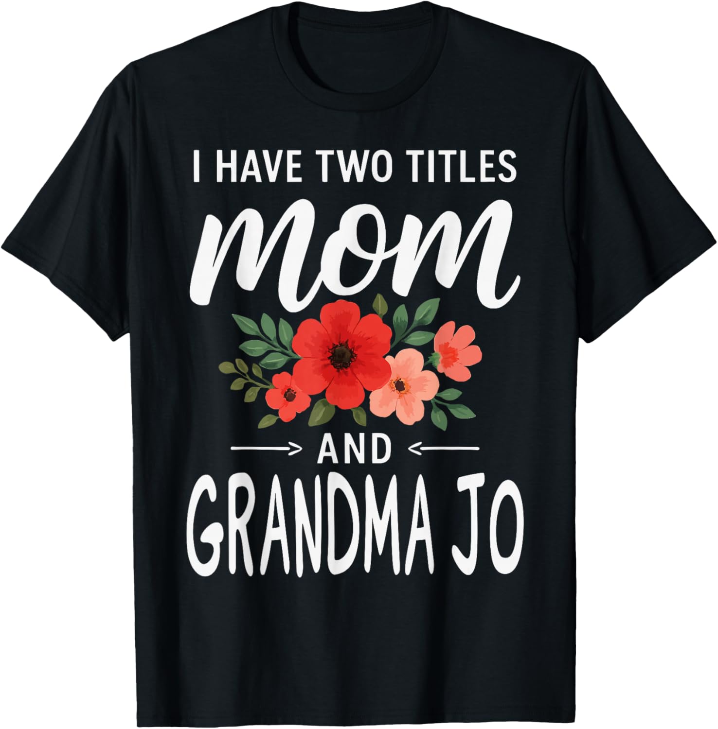 I Have Two Titles Mom and Grandma JO Mother’s Day T-Shirt - T-Shirt | Black