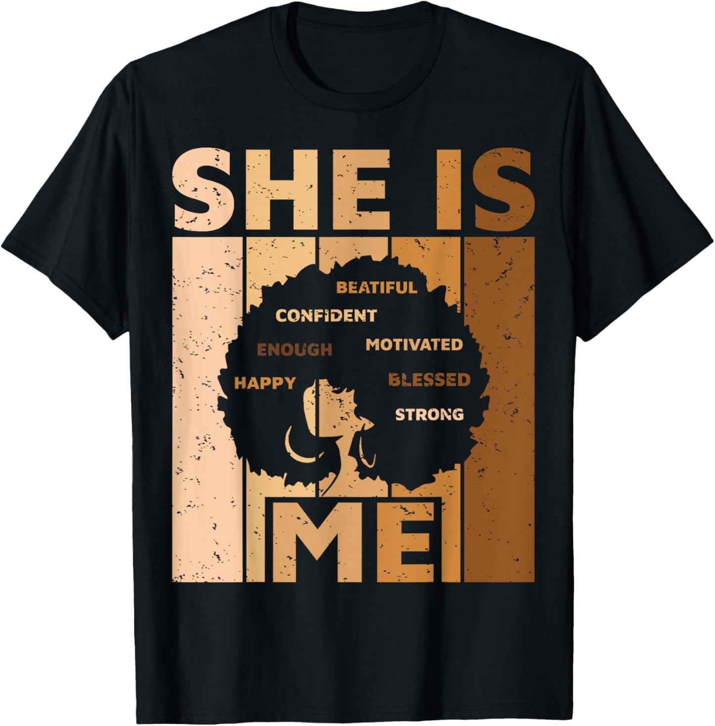 Melanin Black Queen She is Me African American Women Girl T-Shirt - T-Shirt | Black