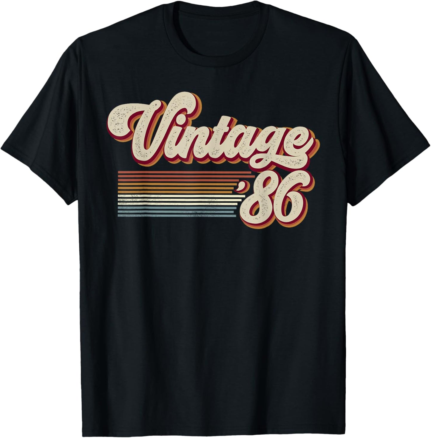 Vintage 1986 Retro Sunset Classic 40-Year-Old 40th Birthday T-Shirt - T-Shirt | Black