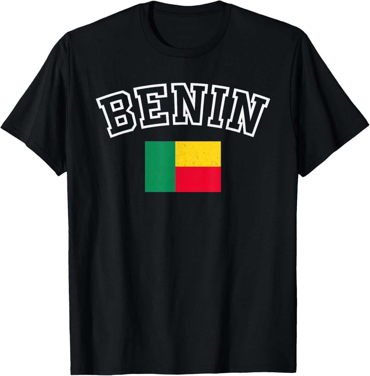 Benin Flag Vintage Distressed Retro Heritage Design T-Shirt - T-Shirt | Black