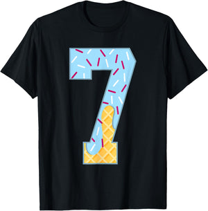 Number 7 Ice Cream Drip 67 Meme Couple Halloween Costume T-Shirt - T-Shirt | Black