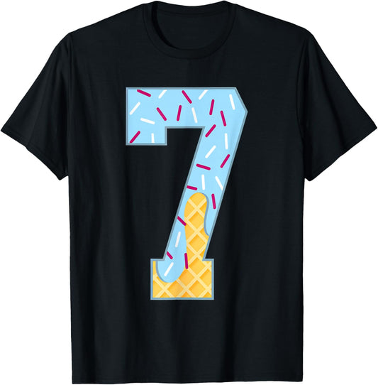 Number 7 Ice Cream Drip 67 Meme Couple Halloween Costume T-Shirt - T-Shirt | Black