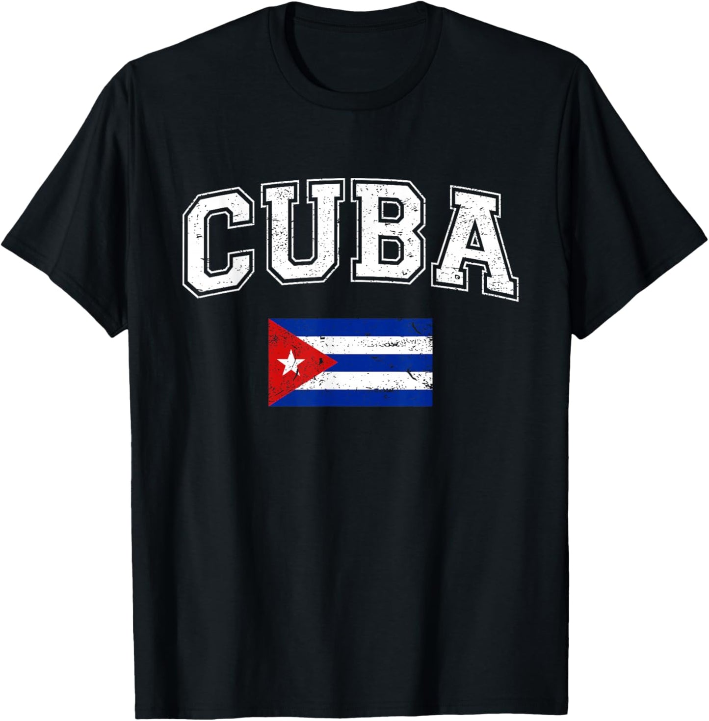 Cuba Flag Cuban Pride Hispanic Heritage Retro Vintage Style T-Shirt - T-Shirt | Black