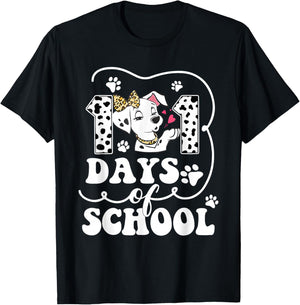 Happy 101 Days School Cute Dog 100 Days Smarter Student Kids T-Shirt - T-Shirt | Black