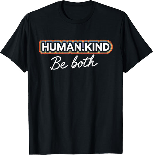 Gay Pride Month Human Kind Ally Rainbow LGBTQ T-Shirt - T-Shirt | Black