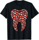 Tooth Dentist Dental Hygienist Valentines Day Dentistry T-Shirt - T-Shirt | Black