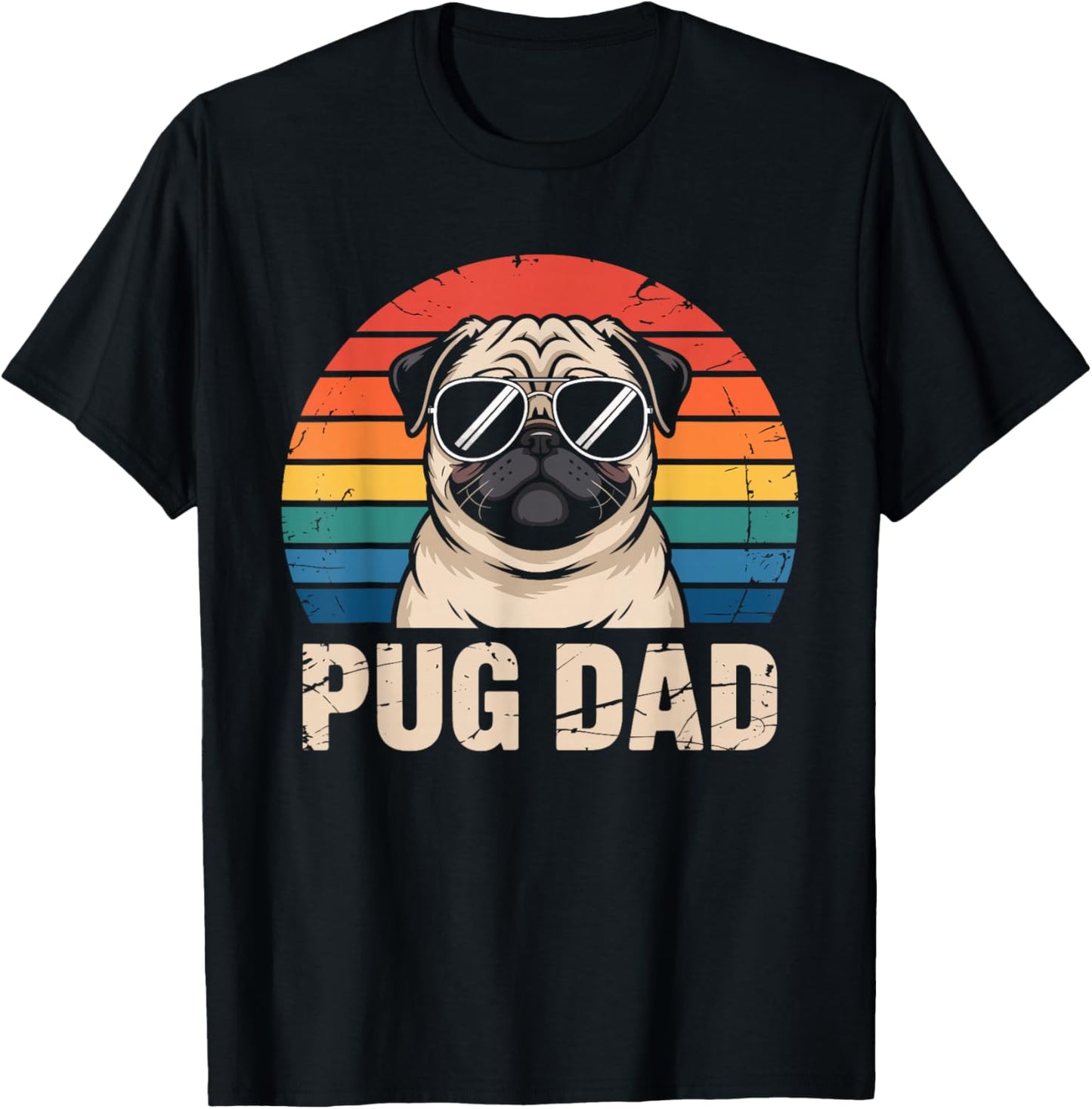 Pug Dad Funny Dog Lover Pug T-Shirt - T-Shirt | Black