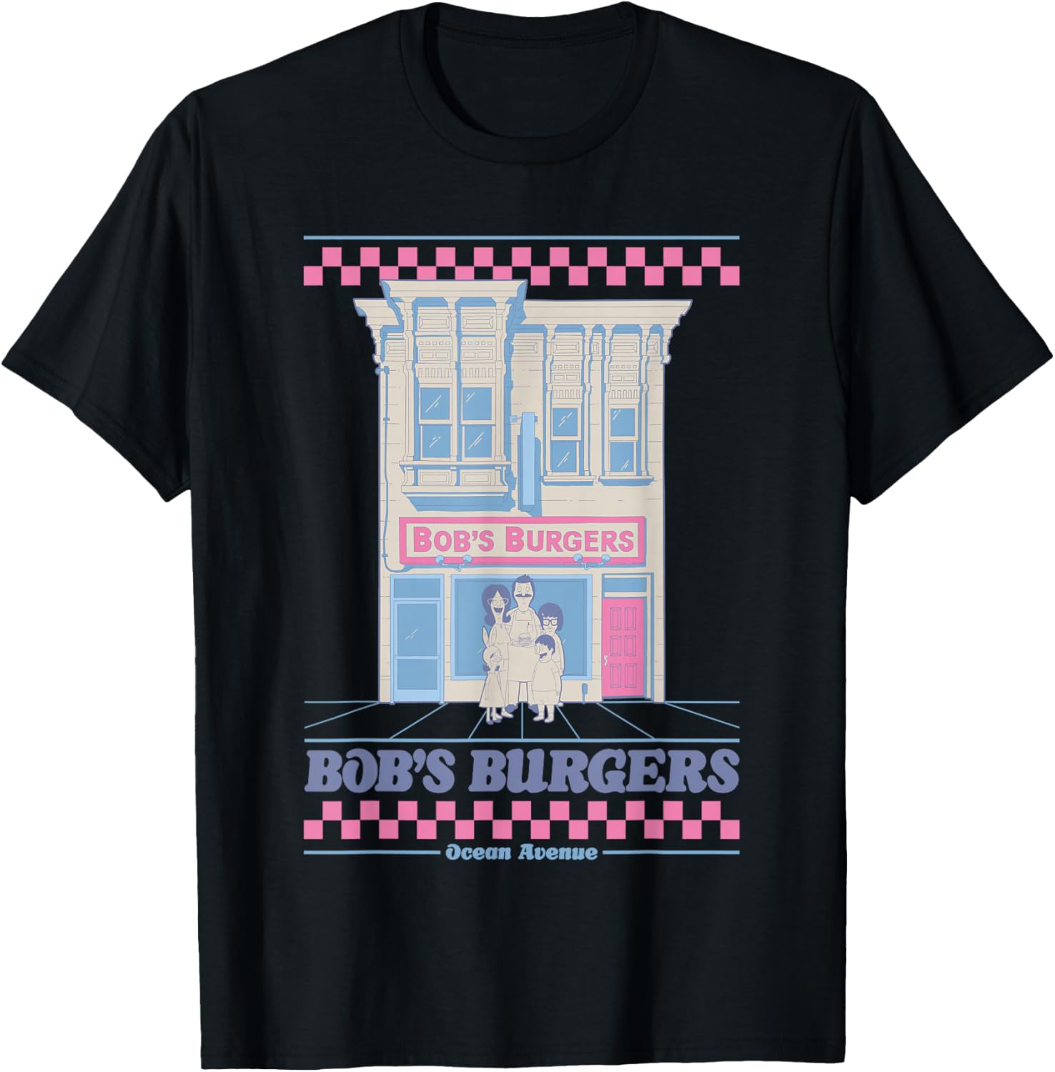 Bob's Burgers Restaurant Ocean Avenue Building T-Shirt - T-Shirt | Black