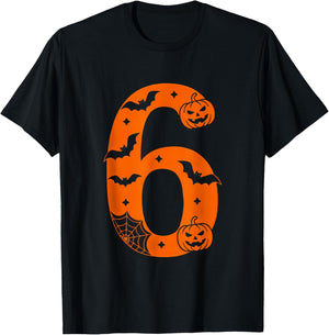 Number 6 Funny Six Seven Meme Halloween T-Shirt - T-Shirt | Black