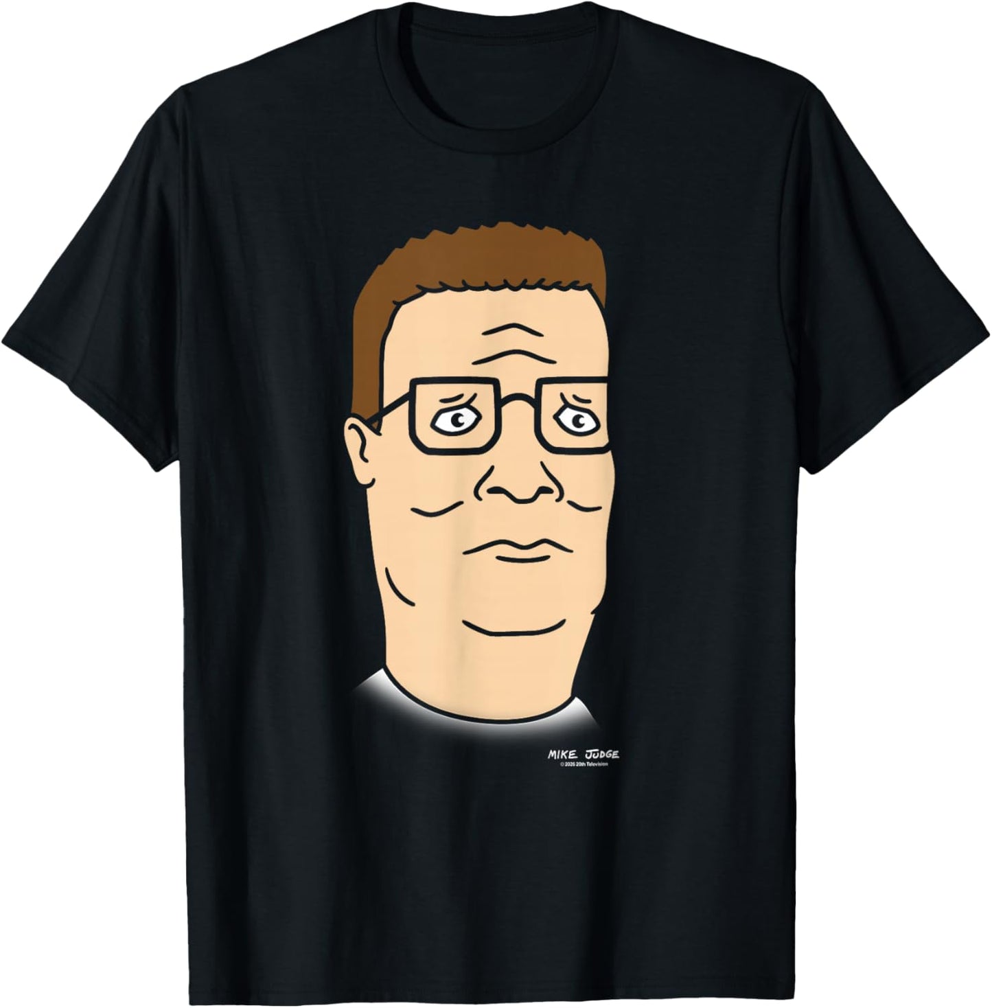 King of The Hill Hank Hill Oversized Portrait Retro Cartoon T-Shirt - T-Shirt | Black