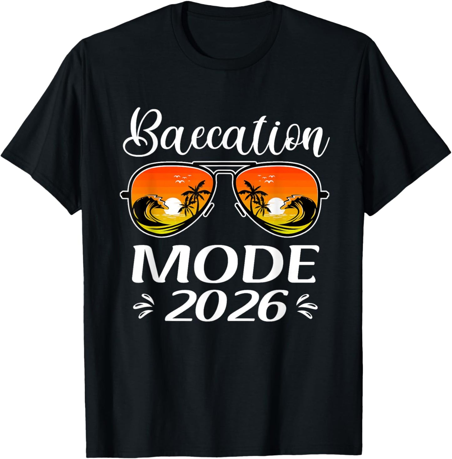 Baecation Mode 2026 Matching Couples Trip Beach Vacation T-Shirt - T-Shirt | Black