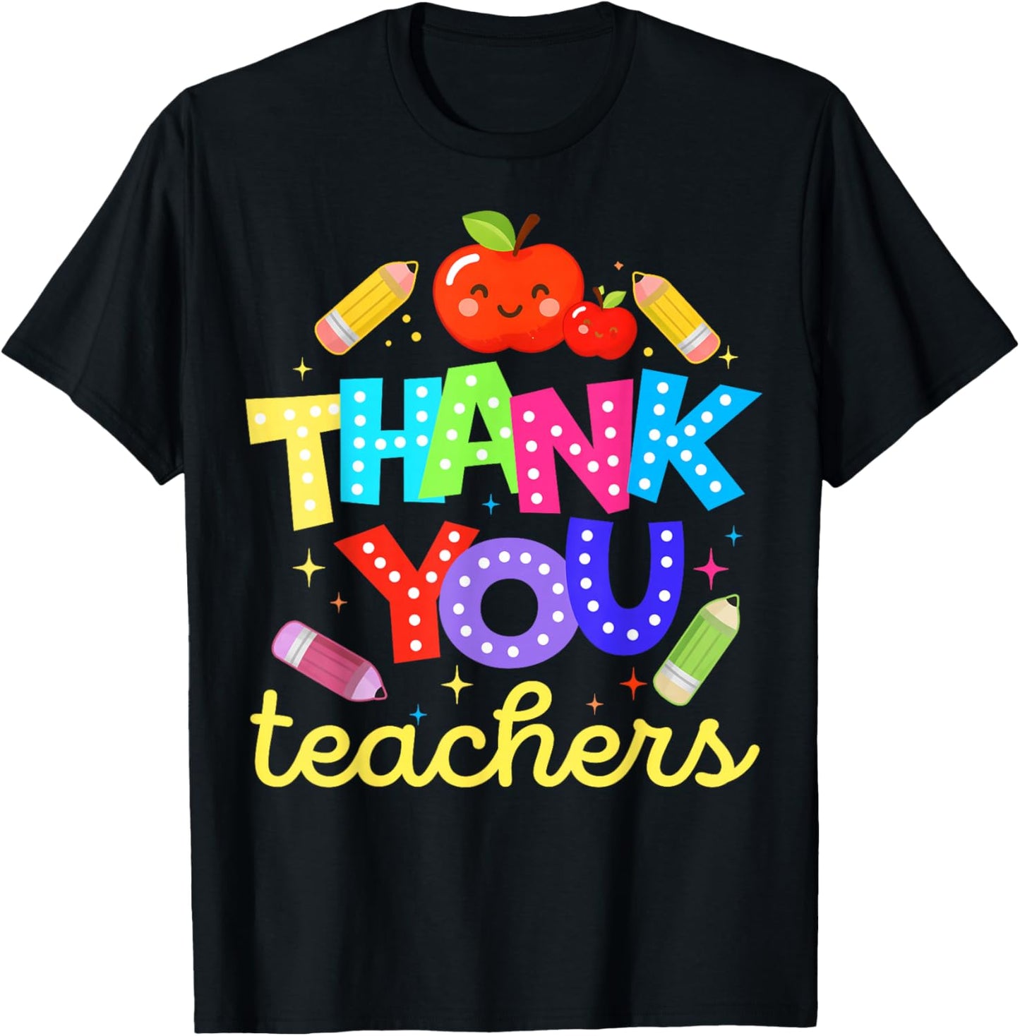 Thank You Teacher Appreciation Graduation Student Gift T-Shirt - T-Shirt | Black