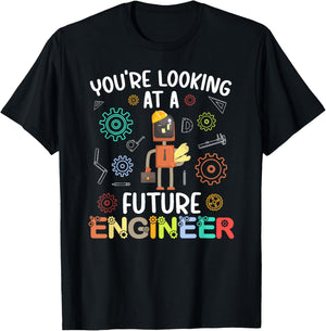 Funny Future Engineer Boy Robotics Engineering Robot T-Shirt - T-Shirt | Black