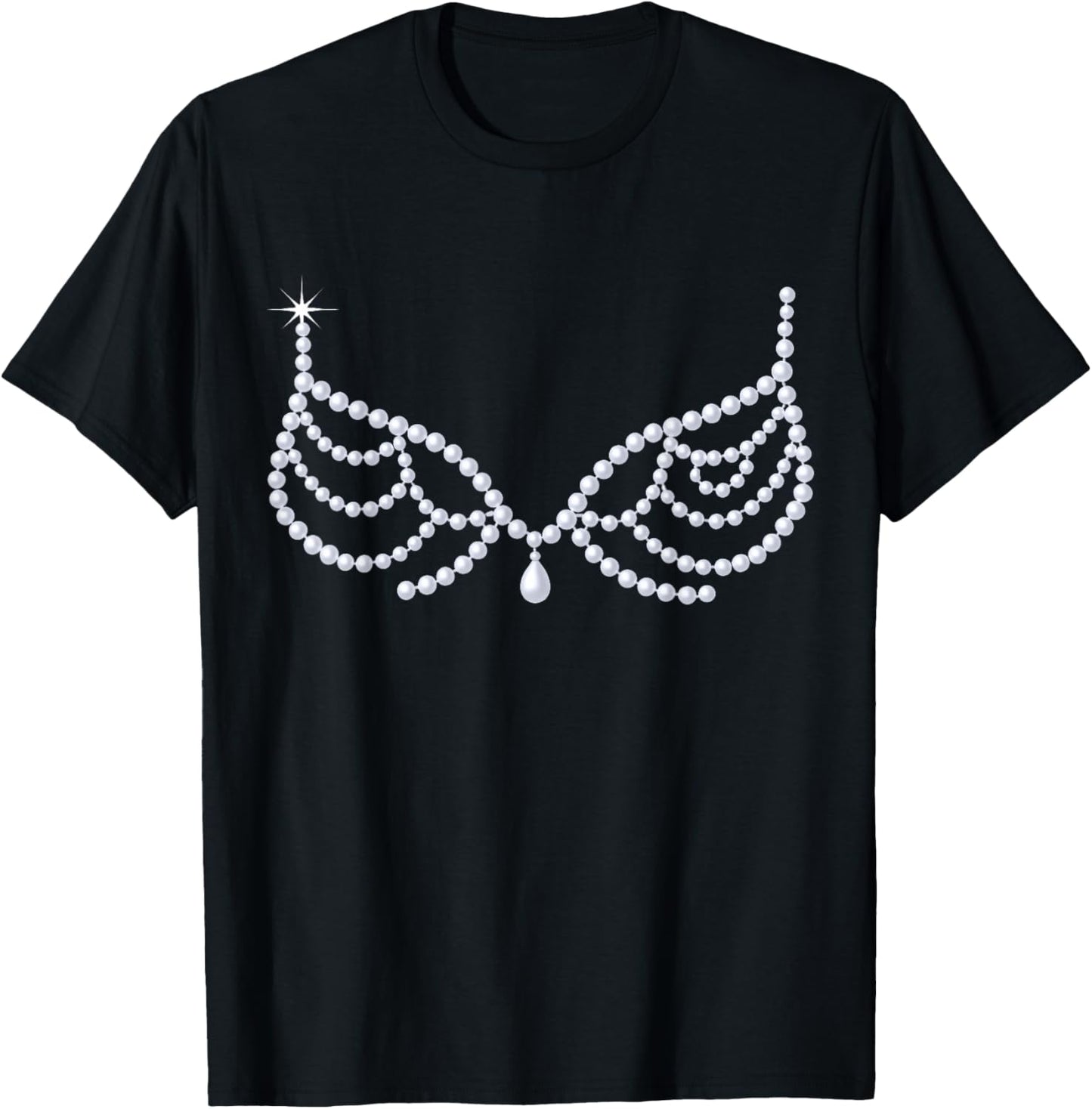 Crystal Bra Showgirl Halloween Lazy Costume T-Shirt - T-Shirt | Black