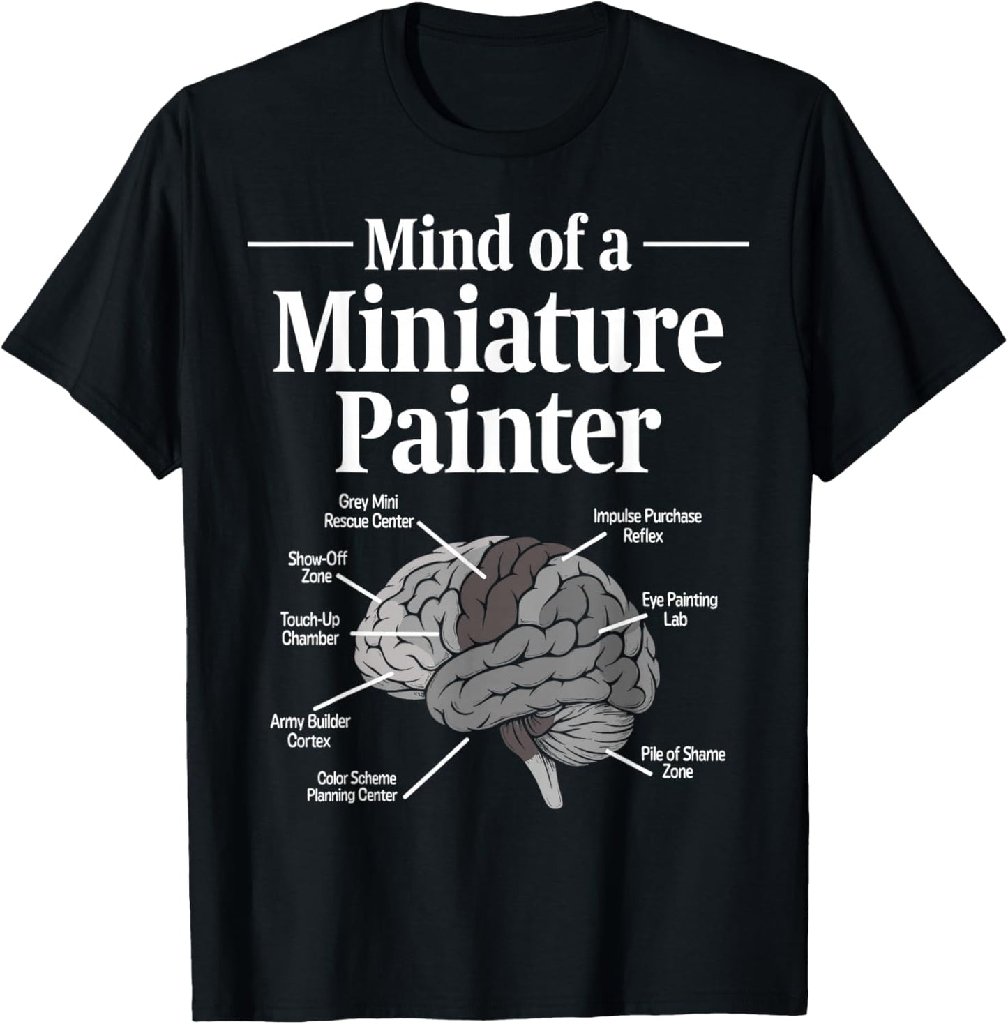 Mind of a Miniature Painter Painting Grey Minis T-Shirt - T-Shirt | Black
