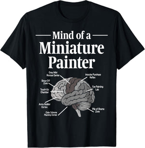 Mind of a Miniature Painter Painting Grey Minis T-Shirt - T-Shirt | Black