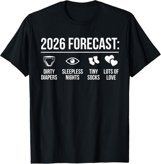 Funny New Parents Future Mom Dad to Be 2026 Expecting Couple T-Shirt - T-Shirt | Black