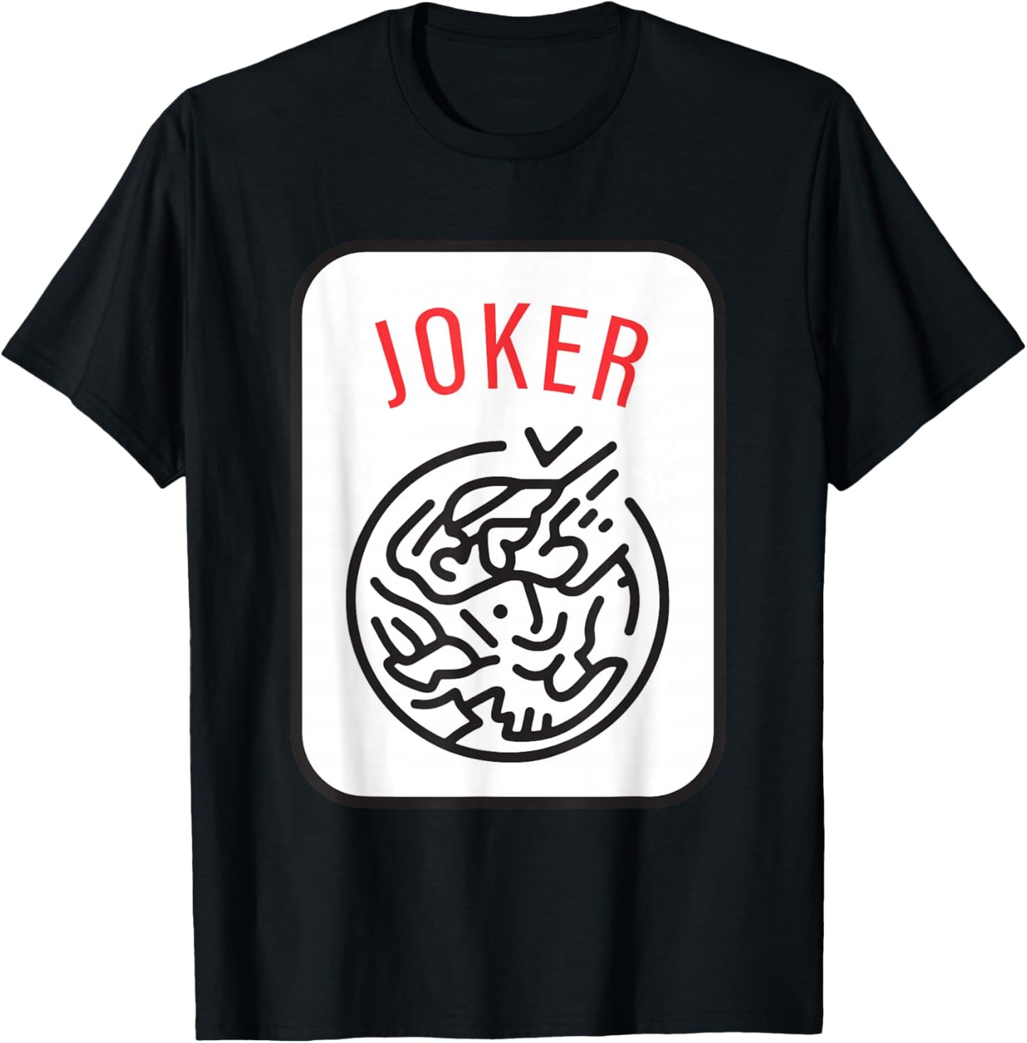 Chinese Mah Jong Joker Tile Mahjong Costume T-Shirt - T-Shirt | Black