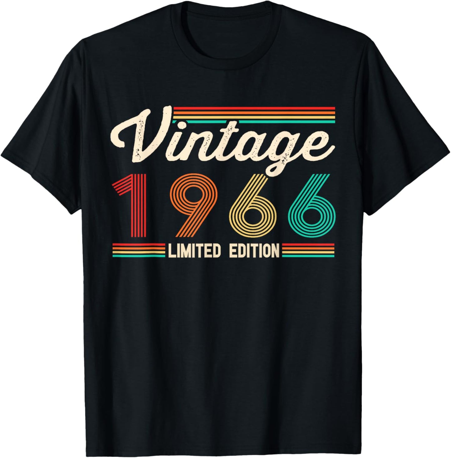 Vintage 1966 60th Birthday Retro Men Women 60 Years Old T-Shirt - T-Shirt | Black