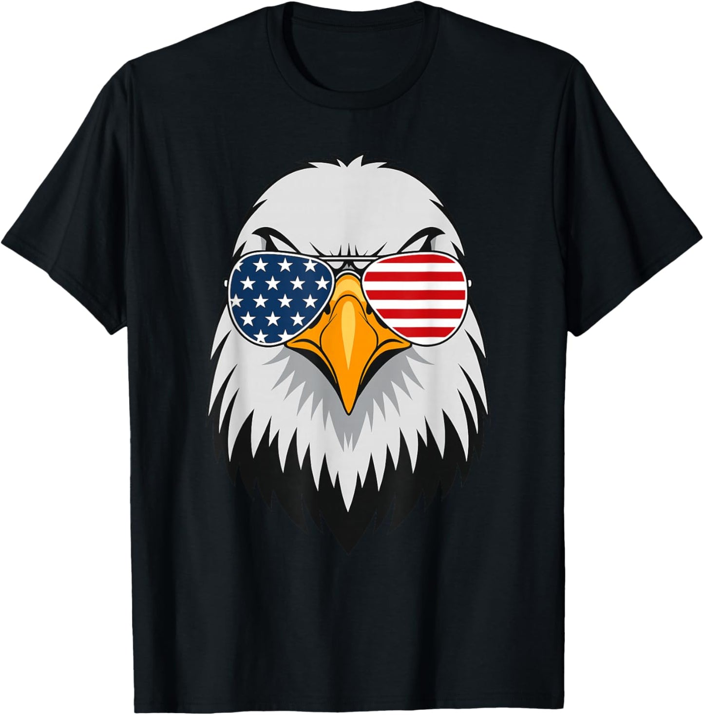 Eagle Animal Graphic with USA Sunglasses T-Shirt - T-Shirt | Black