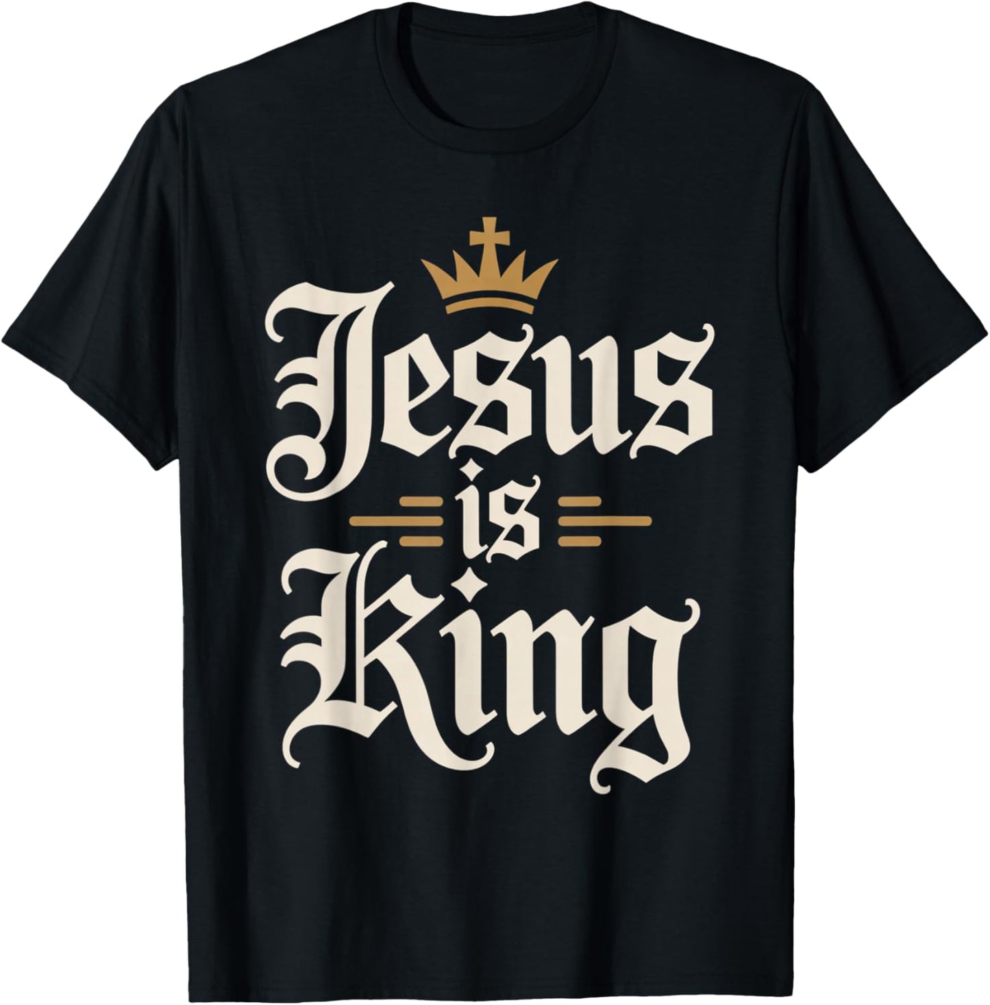 Jesus is King Christian Men T-Shirt - T-Shirt | Black