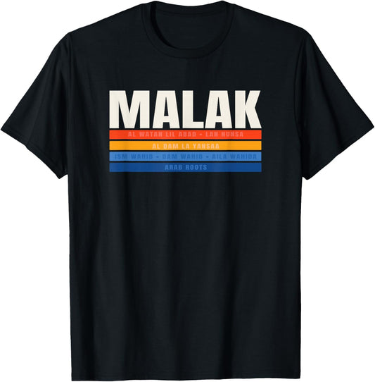 Malak Arab Legacy and Pride T-Shirt - T-Shirt | Black