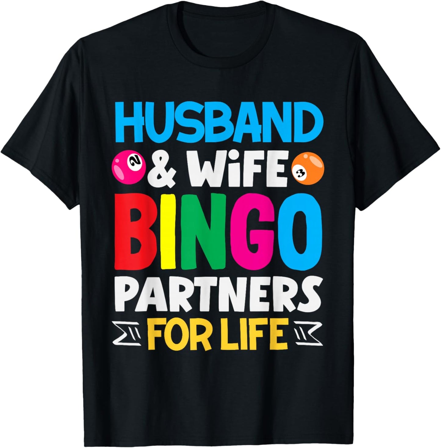 Husband Wife Bingo Partners for Life T-Shirt - T-Shirt | Black