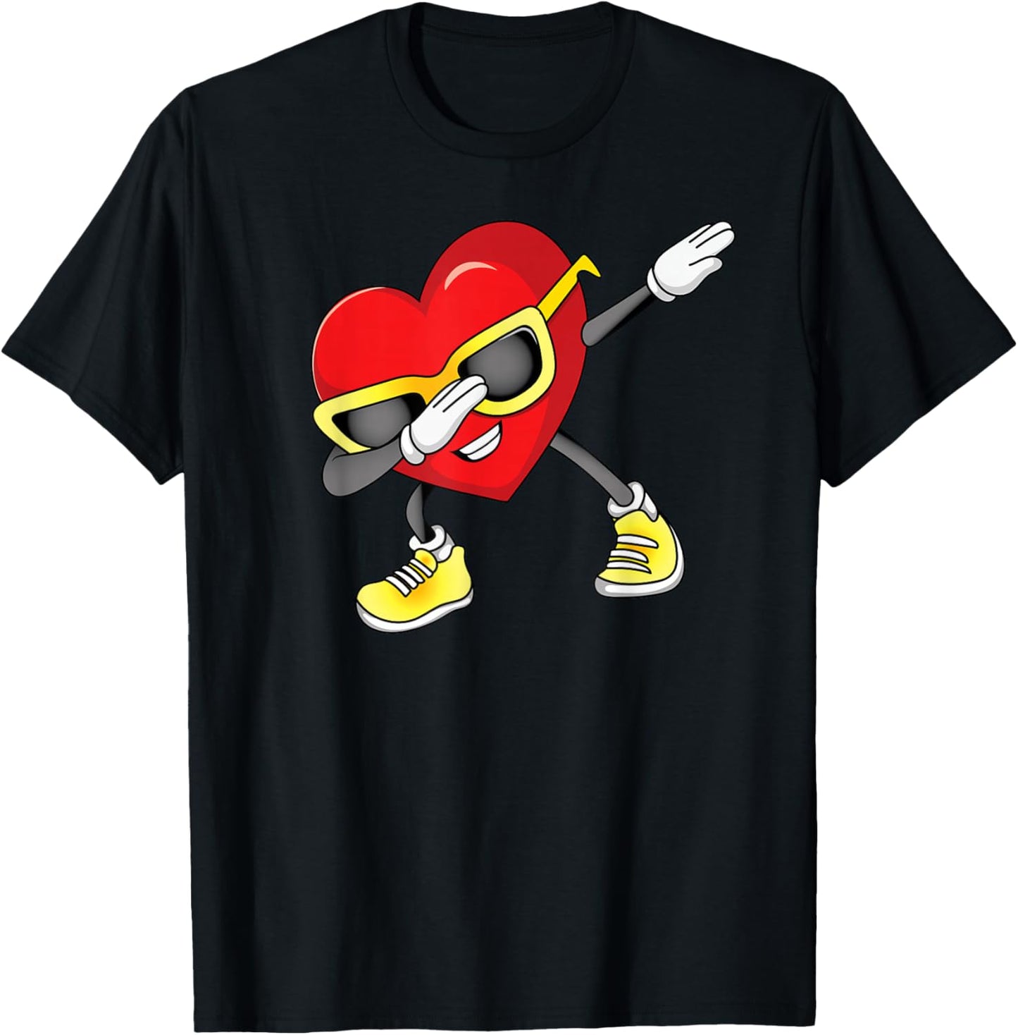 Dabbing Heart Meme Boys Valentine T-Shirt - T-Shirt | Black