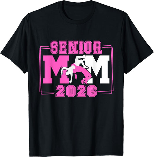 Wrestling Senior Mom Wrestling Senior 2026 Graduation T-Shirt - T-Shirt | Black