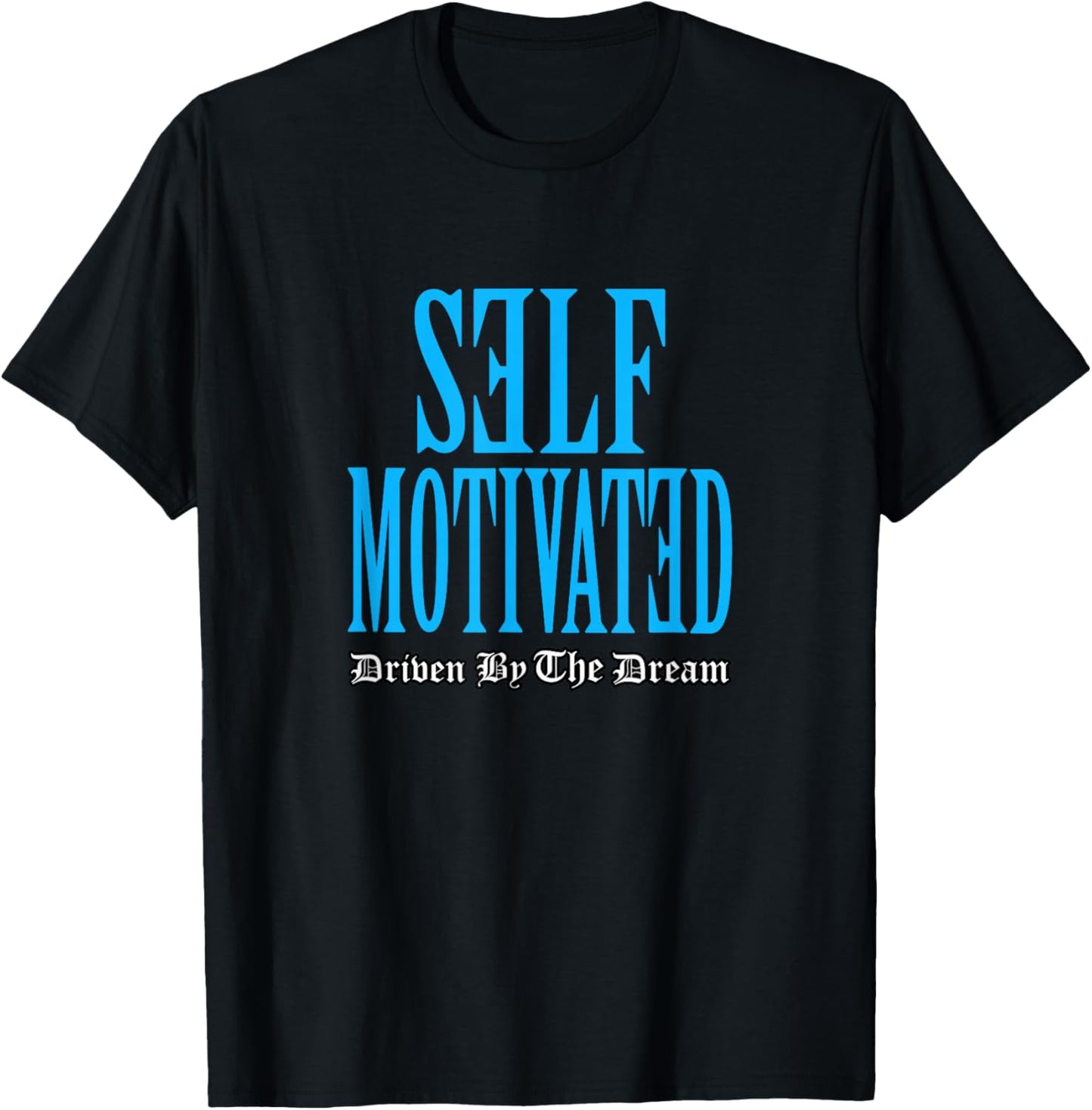 Blue Self Motivated Blue Graphic T-Shirt - T-Shirt | Black