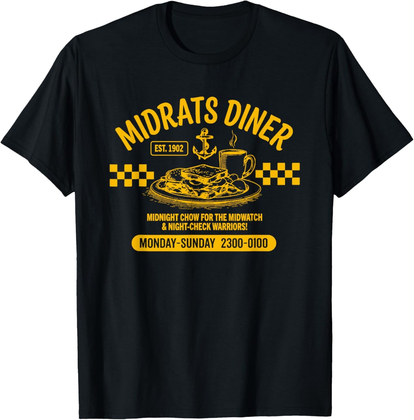 Midrats Diner Funny Sailor Humor Design T-Shirt - T-Shirt | Black