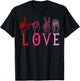 Love ASL Hand Sign Valentine Vintage Design T-Shirt - T-Shirt | Black